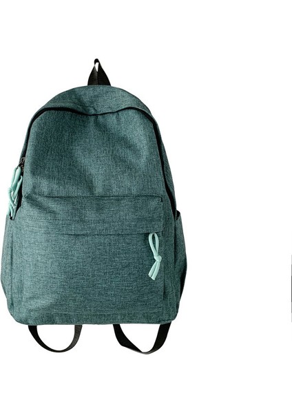 Düz Renk Basit Su Geçirmez Sırt Çantası Ortaokul Üniversite Öğrencisi Okul Çantası Büyük Kapasiteli Rahat Seyahat Sırt Çantası (Yurt Dışından)
