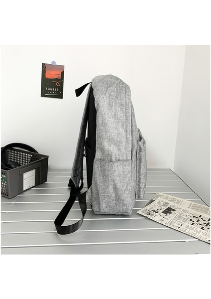 Düz Renk Basit Su Geçirmez Sırt Çantası Ortaokul Üniversite Öğrencisi Okul Çantası Büyük Kapasiteli Rahat Seyahat Sırt Çantası (Yurt Dışından) modelleri