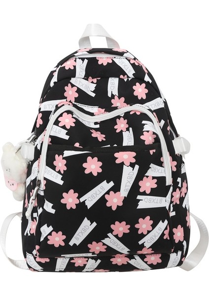 Sevimli Baskılı Sırt Çantası Ortaokul Lise Öğrenci Okul Çantası Büyük Kapasiteli Eğlence Sırt Çantası (Yurt Dışından)