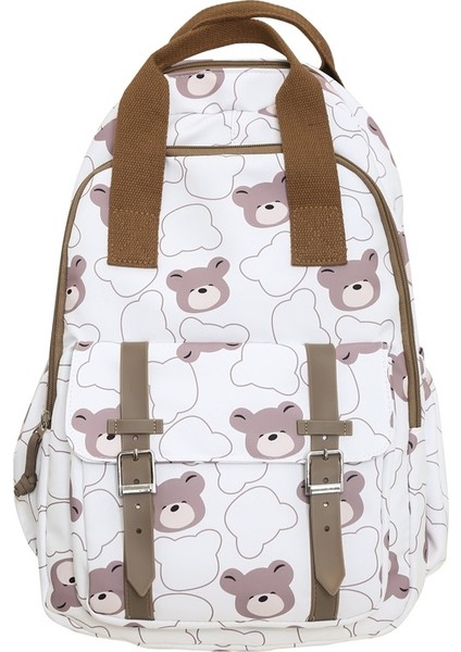 Sevimli Karikatür Ayı Kafası Sırt Çantası Ortaokul ve Lise Öğrencileri Için Büyük Kapasiteli Orman Tarzı Sırt Çantası (Yurt Dışından)