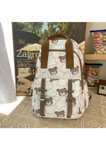 Sevimli Karikatür Ayı Kafası Sırt Çantası Ortaokul ve Lise Öğrencileri Için Büyük Kapasiteli Orman Tarzı Sırt Çantası (Yurt Dışından) fırsatları