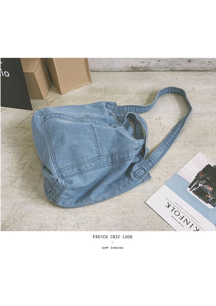 Denim Kanvas Çanta Kız Öğrenci Omuz Çantası (Yurt Dışından) fiyatları