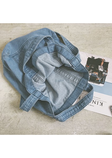 Denim Kanvas Çanta Kız Öğrenci Omuz Çantası (Yurt Dışından) indirimleri