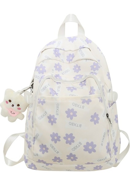 Sevimli Baskılı Sırt Çantası Ortaokul Lise Öğrenci Okul Çantası Büyük Kapasiteli Eğlence Sırt Çantası (Yurt Dışından)