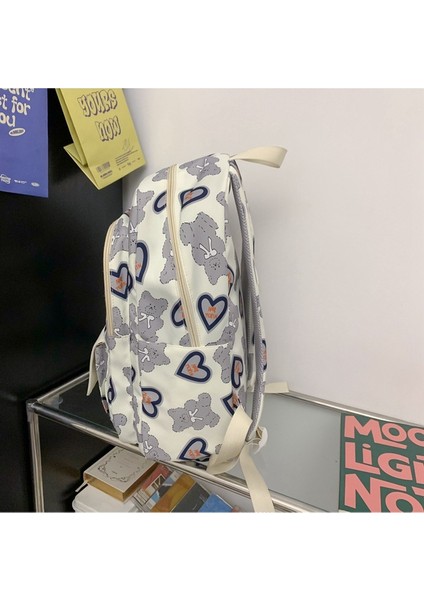 Graffiti Sevimli Ayı Sırt Çantası Kadın Ortaokul ve Lise Öğrencisi Okul Çantası Büyük Kapasiteli Sırt Çantası (Yurt Dışından) fiyatları