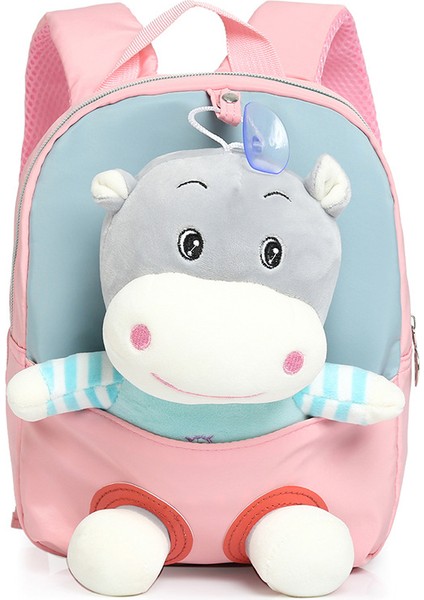 Karikatür Peluş Çocuk Küçük Sırt Çantası Anaokulu Erkek ve Kız Bebek Hafif Sırt Çantası Su Aygırı Sevimli Çanta (Yurt Dışından)