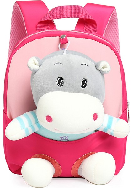 Karikatür Peluş Çocuk Küçük Sırt Çantası Anaokulu Erkek ve Kız Bebek Hafif Sırt Çantası Su Aygırı Sevimli Çanta (Yurt Dışından)