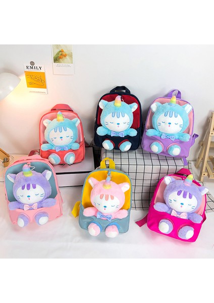 Peluş Çocuk Sırt Çantası Karikatür Küçük Hayvan Anaokulu Okul Çantası Çıkarılabilir Kullanışlı Sırt Çantası (Yurt Dışından) modelleri
