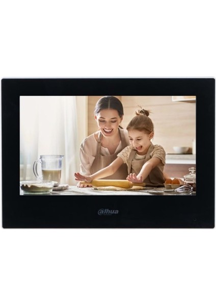 VTH5321GB-W 7" Android W-Fi Dokunmatik Ekranlı Çok Yönlü Mikrofon Villa Tipi Intercom Iç Ünite Siyah