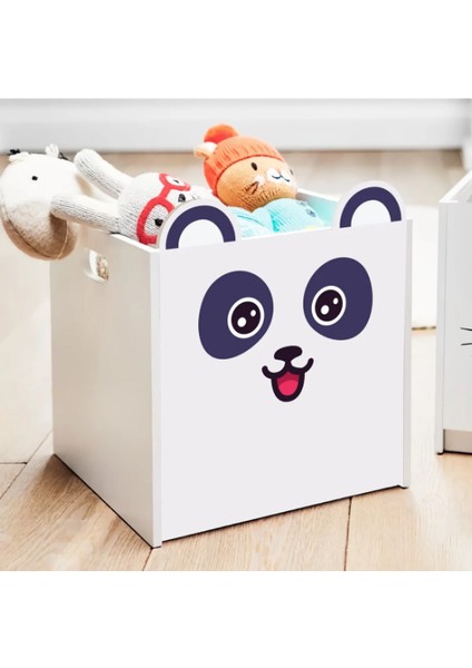 Ahşap Panda Temalı Çocuk Odası Oyuncak Kutusu