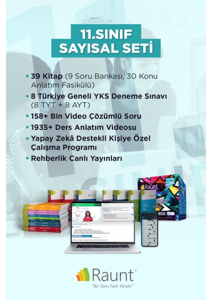 11. Sınıf Say (37 Kitap Mobil / Web) Yapay Zekalı Üniversiteye Hazırlık Seti