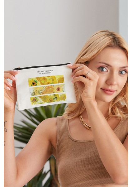 Sunflowers Vincent Van Gogh Bez Makyaj Çantası fırsatları