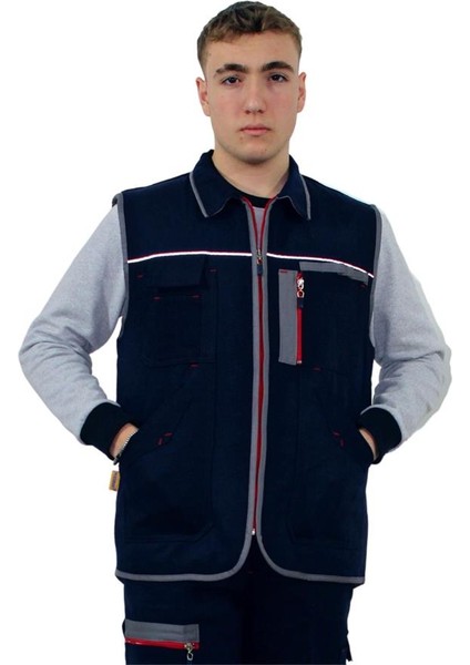 GY04K Unisex Fermuarlı Gabardin Kışlık Yelek