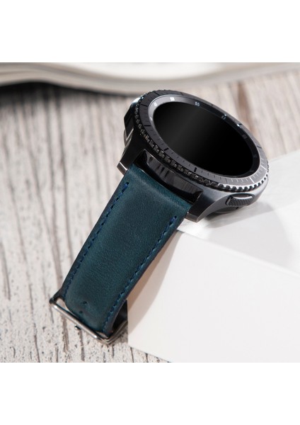 Samsung Galaxy Watch 4 - 5 - 6 / Watch 6 Classic 40MM 43MM 44MM 47MM Watch 5 / Watch 5 Pro 40 44 45 Watch 4 40 42 44 46MM 20MM Mavi Deri Kordon fiyatları