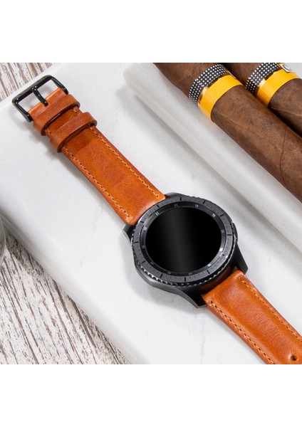 Samsung Galaxy Watch 4 - 5 - 6 / Watch 6 Classic 40MM 43MM 44MM 47MM Watch 5 / Watch 5 Pro 40 44 45 Watch 4 40 42 44 46MM 20MM Deri Kordon Taba