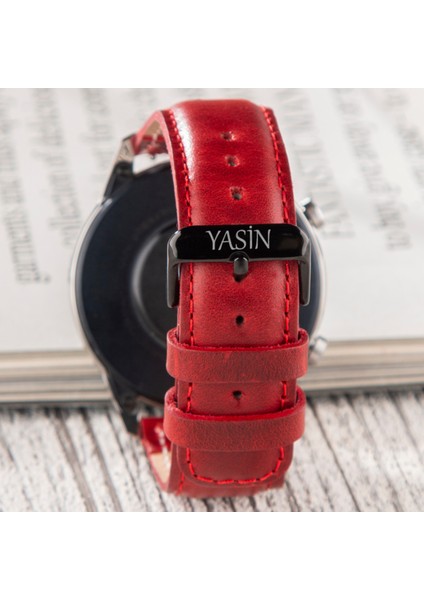 Samsung Galaxy Watch 4 - 5 - 6 / Watch 6 Classic 40MM 43MM 44MM 47MM Watch 5 / Watch 5 Pro 40 44 45 Watch 4 40 42 44 46MM 20MM Deri Kordon Kırmızı fiyatları