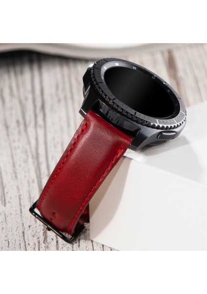 Samsung Galaxy Watch 4 - 5 - 6 / Watch 6 Classic 40MM 43MM 44MM 47MM Watch 5 / Watch 5 Pro 40 44 45 Watch 4 40 42 44 46MM 20MM Deri Kordon Kırmızı