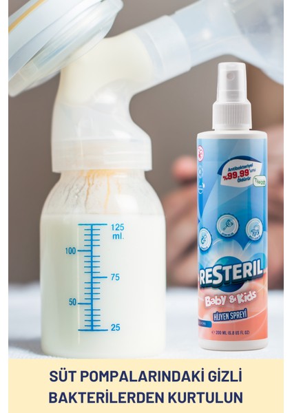 Resteril Hijyen Spreyi Baby&Kids 200ml Bebek Yenidoğan Dezenfektan Sprey Biberon Emzik Temizleyici