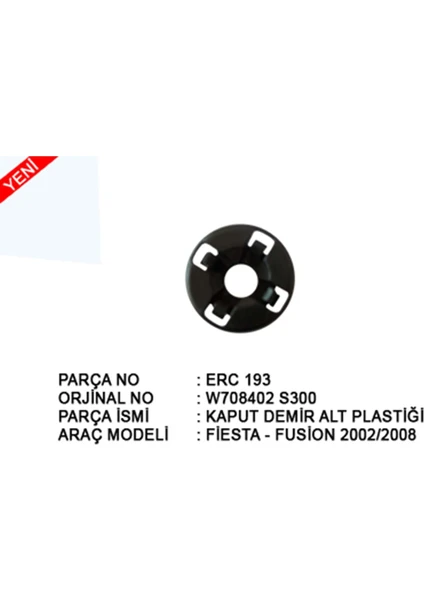 Ford Fiesta 02-08 Kaput Demir Alt Klipsi