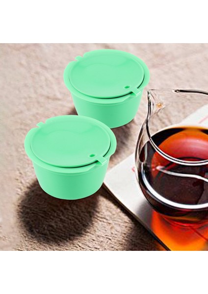 Takım Doldurulabilir Kahve Kapsülleri Bakla Yeniden Kullanılabilir Kahve Filtresi Plastik Kaşık Fırça ile Yüksek Kaliteli Yeşil (Yurt Dışından)