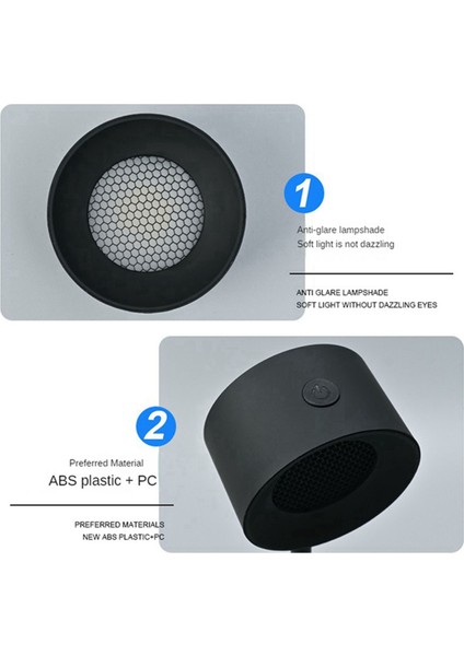 USB Şarjlı Masa Lambası Okuma Lambası Başucu Lambası Çevre Lambası Manyetik Taşınabilir Göz Koruma Lambası - Beyaz (Yurt Dışından) modelleri