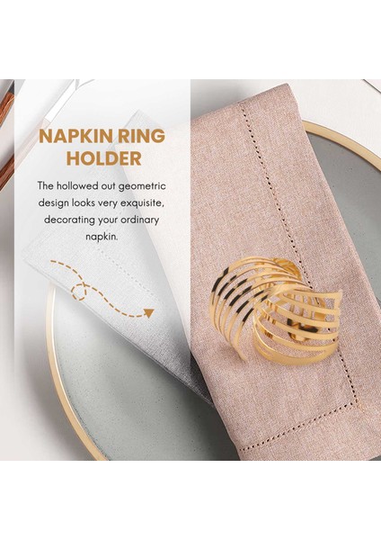 Altın Peçete Halkaları 6 Set, Düğün Noel Aile Toplantısı Masa Dekorasyon Için Içi Boş Peçete Halkası Tutucu (Yurt Dışından) indirimleri