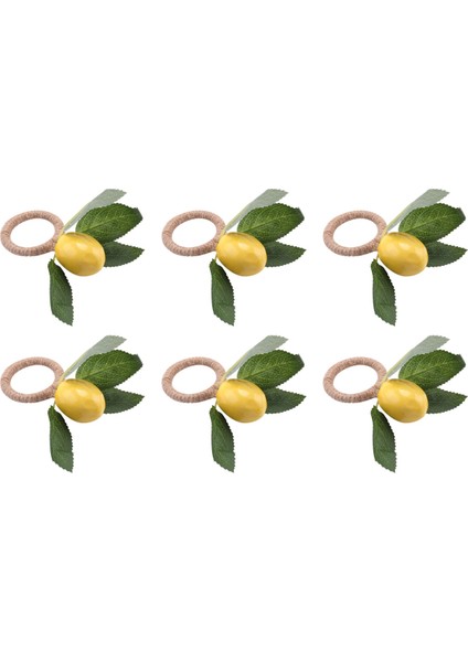 Peçete Halkaları 6'lı Set, Dekoratif Limon Asma Yaprağı Peçete Halkaları, Yemek Masası Ayarı Sarı Peçete Toka Peçete Tutucular (Yurt Dışından) fiyatları
