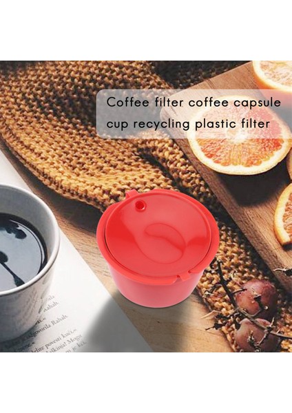 Takım Doldurulabilir Kahve Kapsülleri Bakla Yeniden Kullanılabilir Kahve Filtresi Plastik Kaşık Fırça ile Yüksek Kaliteli Kırmızı (Yurt Dışından)