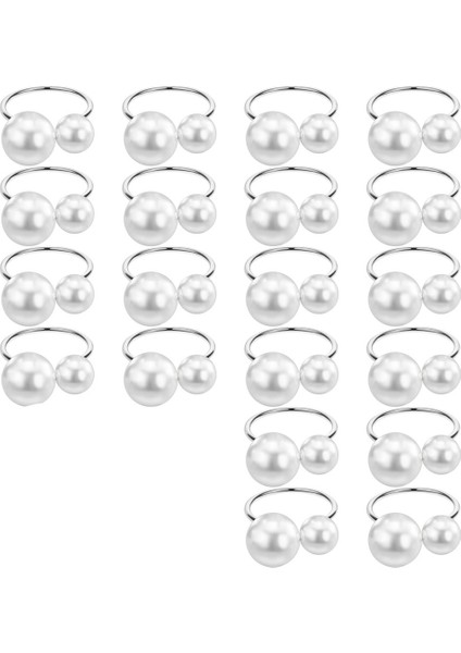 20 Paket Inci Peçete Halkaları Seti Gümüş Peçete Tokaları Metal Tatil Peçete Halkaları Tutucular Masa Süsü Için Peçete Tokaları (Yurt Dışından)