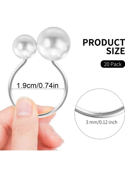 20 Paket Inci Peçete Halkaları Seti Gümüş Peçete Tokaları Metal Tatil Peçete Halkaları Tutucular Masa Süsü Için Peçete Tokaları (Yurt Dışından)