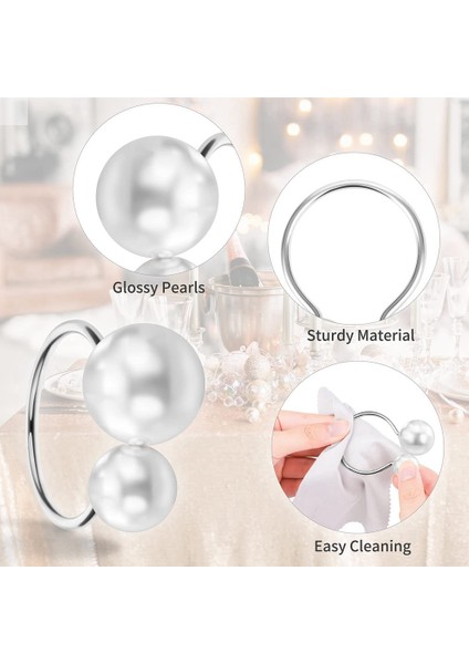 20 Paket Inci Peçete Halkaları Seti Gümüş Peçete Tokaları Metal Tatil Peçete Halkaları Tutucular Masa Süsü Için Peçete Tokaları (Yurt Dışından)