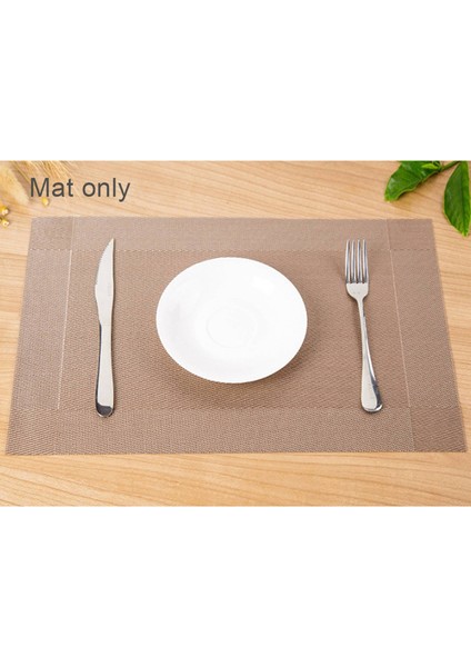 Placemat Pvc Western Placemat Tek Çerçeve Isı Yalıtım Yastığı Otel Aile Tek Kullanımlık Masa Mat Gümüş Gri (Yurt Dışından)