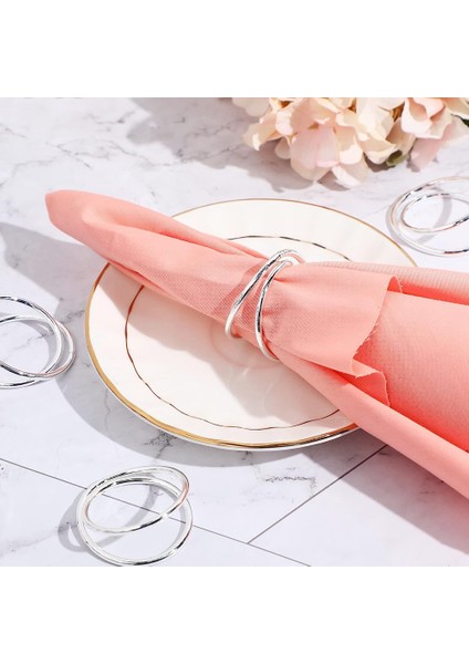 36 Adet Metal Spiral Peçete Halkası Tokaları Basit Peçete Halkaları Düğünler Için Resepsiyon Büfe Masa Süsü Gümüş (Yurt Dışından) modelleri