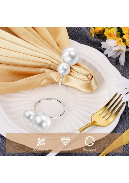 20 Paket Inci Peçete Halkaları Seti Gümüş Peçete Tokaları Metal Tatil Peçete Halkaları Tutucular Masa Süsü Için Peçete Tokaları (Yurt Dışından)