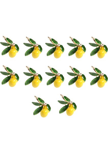 12 Adet Otel Masa Dekorasyon Limon Peçete Toka Meyve Peçete Halkası Kağıt Havlu Halkası-Altın (Yurt Dışından)