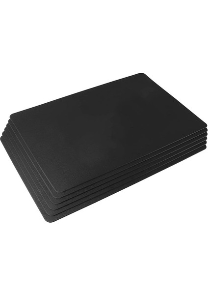 Yer Paspasları Pu Deri Noel Servis Altlıkları Siyah 6'lı Masa Paspasları Yıkanabilir Su Geçirmez Servis Altlıkları 45X30CM (Yurt Dışından)