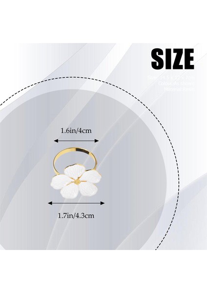Peçete Halkaları 6'lı Set Peçete Halkaları Tutucular Beyaz Çiçekler Peçete Tokaları Yemek Masası Için Zarif Peçete Sahipleri (Yurt Dışından)