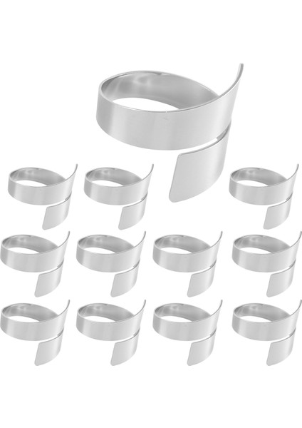 12 Adet Çelik Renkli Metal Masa Dekor Peçete Halkası Tutucu Bahar Düğün Ayarı, Paskalya Yemeği, Günü (Yurt Dışından)
