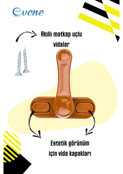 Açık Kahverengi Pencere Emniyet Kilidi Çocuk Hırsız Kilidi Çekmeli Metal Kilit