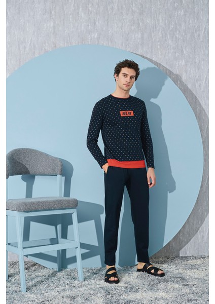 9415 Erkek Baskılı Pijama Takım