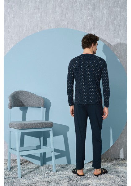 9415 Erkek Baskılı Pijama Takım
