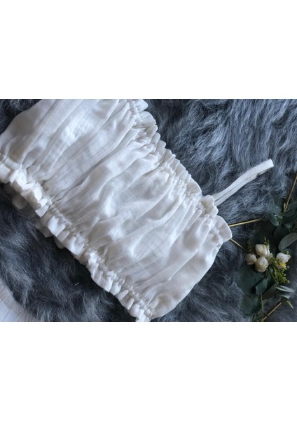Organik Pamuk Müslin Askılı Crop Şortlu Takım