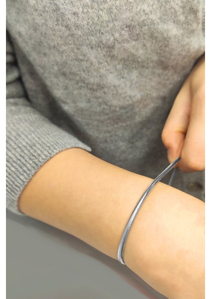 14 Ayar Altın Bileklik Beyaz Esneyebilen Her Bileğe Uygun Boyutta Ayarlanabilir