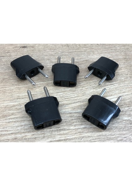 Amerikadan Gelen Elektronik Cihazların Fiş Ucunu Türk Prizine Çevirici Siyah 5 Adet Plastik Adaptör