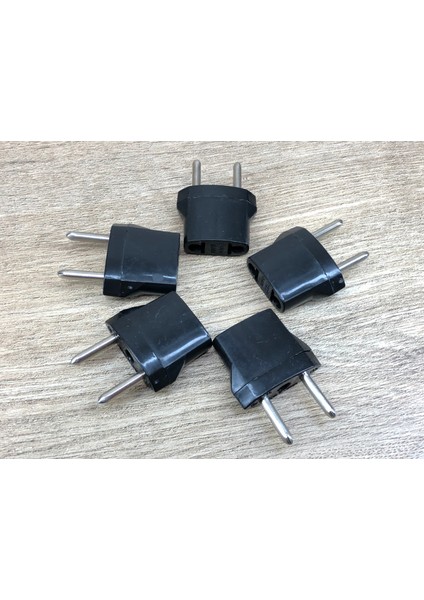 Amerikadan Gelen Elektronik Cihazların Fiş Ucunu Türk Prizine Çevirici Siyah 5 Adet Plastik Adaptör