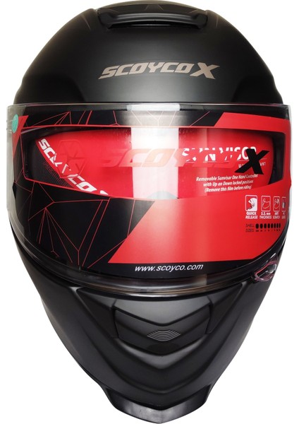 X507 Güneş Vizörlü Kapalı Kask (Mat Siyah)