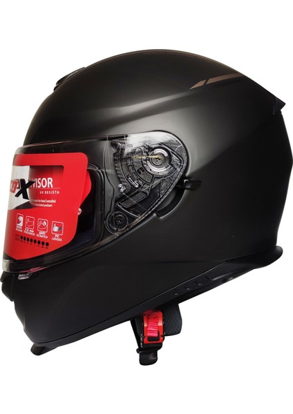 X507 Güneş Vizörlü Kapalı Kask (Mat Siyah)