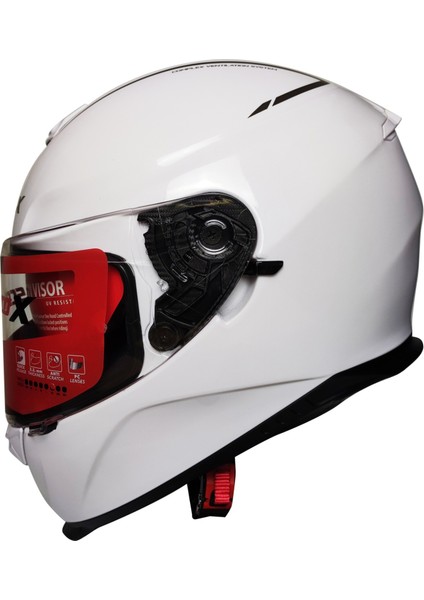 X507 Güneş Vizörlü Kapalı Kask (Beyaz)