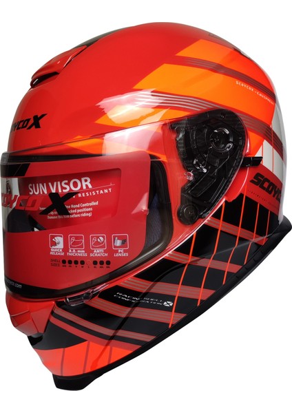 X507 Güneş Vizörlü Kapalı Kask