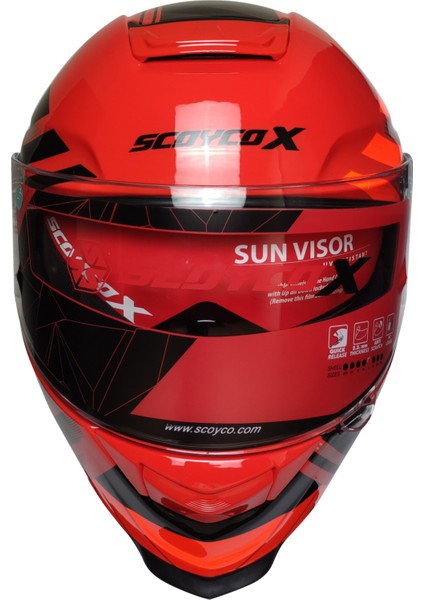 X507 Güneş Vizörlü Kapalı Kask